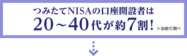 つみたてNISAの口座開設者は20〜40代が約7割!
