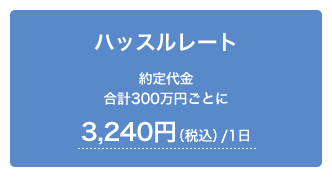 ハッスルレート 約定代金合計300万円ごとに3,240円(税込)/1日