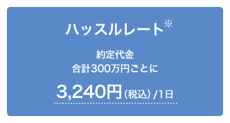ハッスルレート※ 約定代金合計300万円ごとに3,240円(税込)/1日