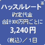 ハッスルレート 約定代金合計300万円ごとに3,150円(税込)1日