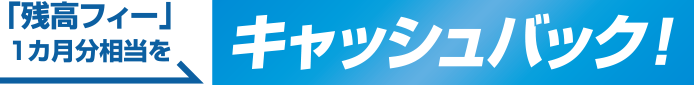 「残高フィー」1カ月分相当をキャッシュバック!