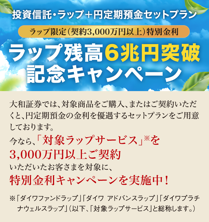 ラップ限定特別金利　ラップ残高6兆円突破記念キャンペーン