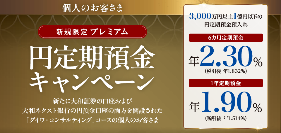 個人のお客さま 新規限定プレミアム円定期預金キャンペーン