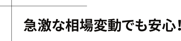急激な相場変動でも安心！