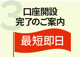 3.口座開設完了のご案内 最短即日開設