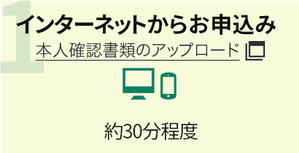 1.インターネットからお申込み 約30分程度