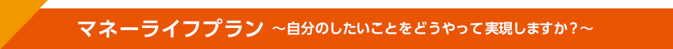 マネーライフプラン ～自分のしたいことをどうやって実現しますか？～