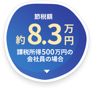 節税額　8.3万円　課税所得500万円の会社員の場合