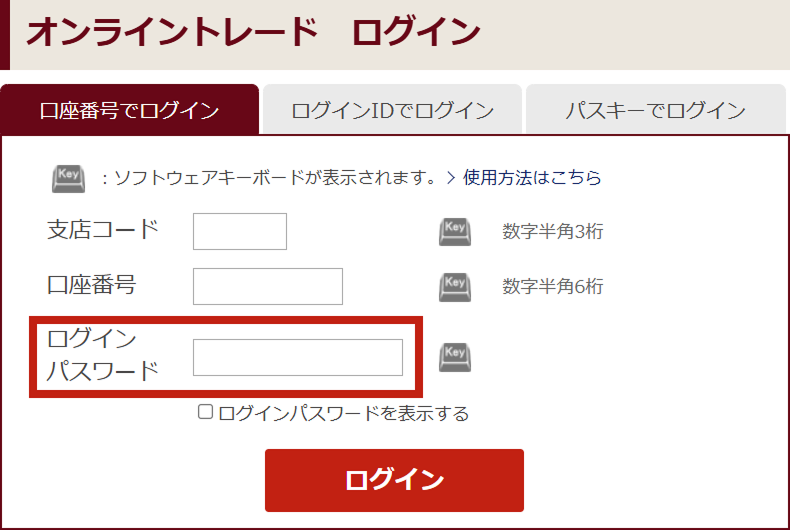 ログインパスワードイメージ