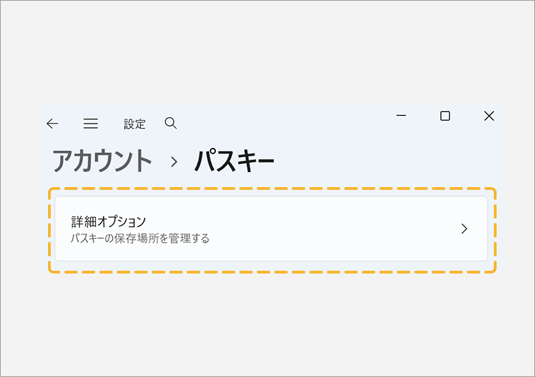 4.「詳細オプション」をクリックします。