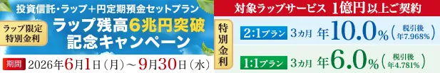 ラップ限定特別金利　ラップ残高６兆円突破記念キャンペーン