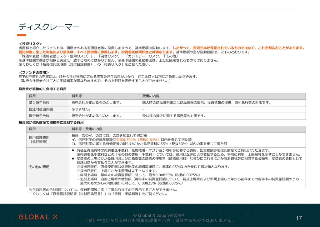 グローバルX 宇宙テック・トップ10 ETF 資料 ページ17