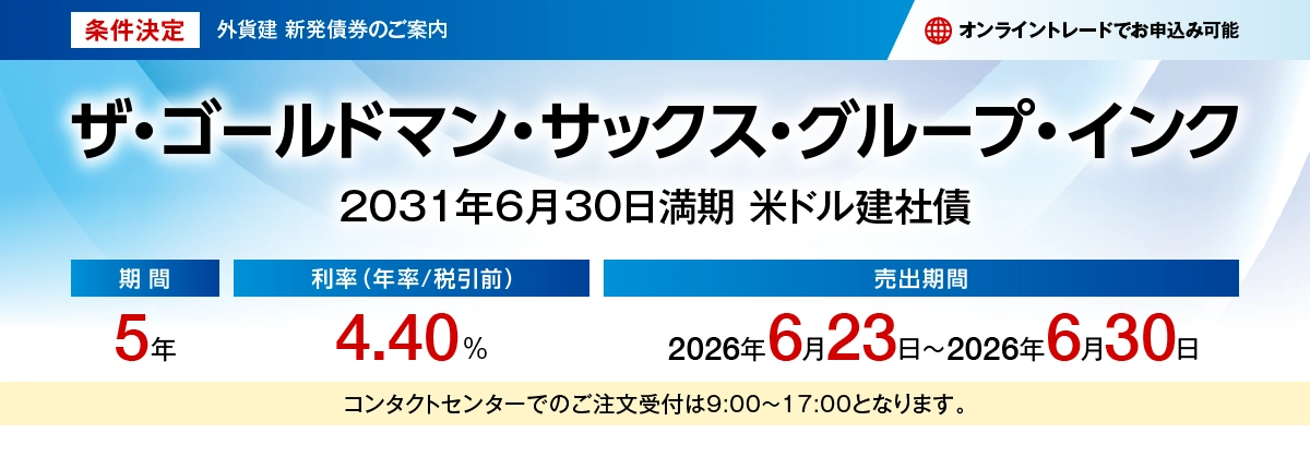 ザ・ゴールドマン・サックス・グループ・インク 2031年6月30日満期 米ドル建社債