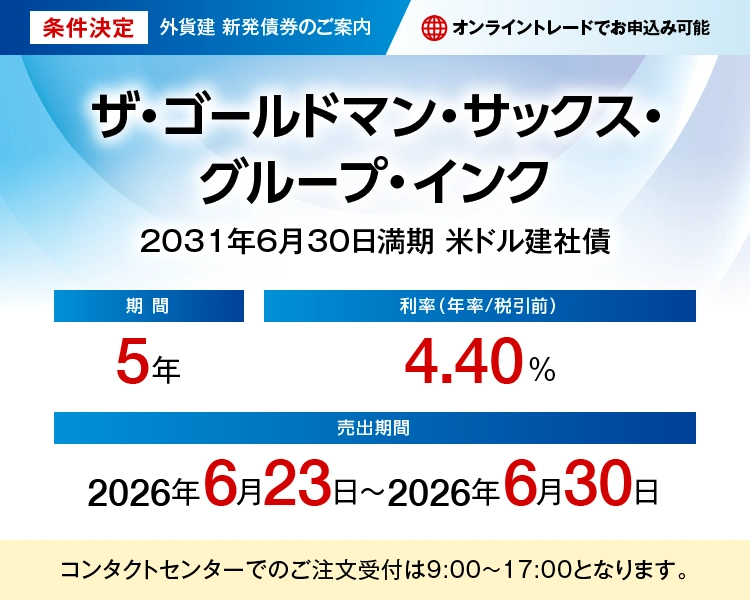 ザ・ゴールドマン・サックス・グループ・インク 2031年6月30日満期 米ドル建社債