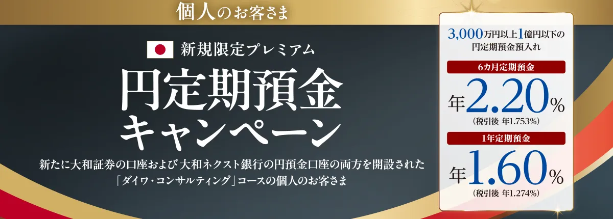 個人のお客さま 新規限定プレミアム円定期預金キャンペーン