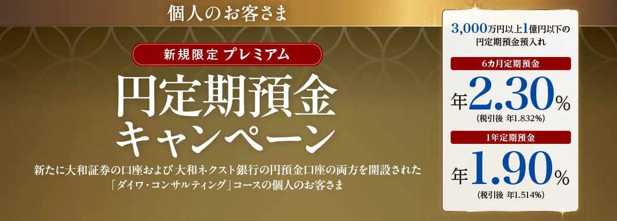 個人のお客さま 新規限定プレミアム円定期預金キャンペーン