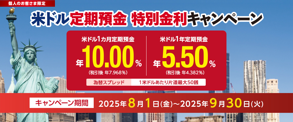 米ドル定期預金特別金利キャンペーン