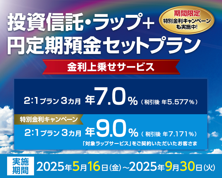 投資信託・ラップ＋円定期預金セットプラン 金利上乗せサービス