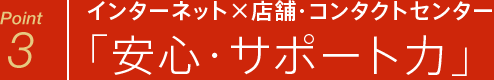 Point 3 インターネット×店舗・コンタクトセンター 「安心・サポート力」