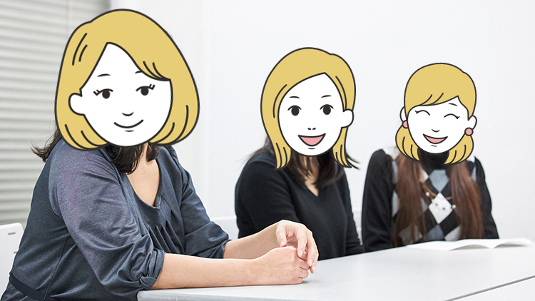 アユミさん、エリさん、ヒトミさんが座談会で話している様子