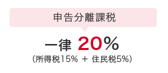 申告分離課税 一律 20% (所得税15%+住民税5%)